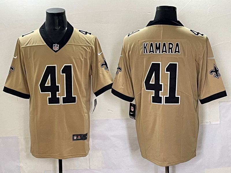 Men 2025 New Orleans Saints #41 Kamara Yellow Limited NFL Jersey style 02